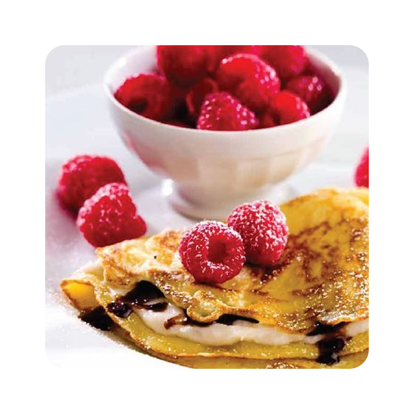 HOMEMADE RASPBERRY & CHOCOLATE CREPES